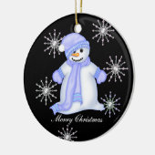 Snowman-kerstsnowflakes Keramisch Ornament (Links)