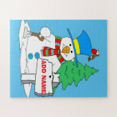 Snowman-kerststijl Legpuzzel (Horizontaal)