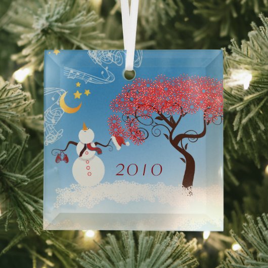 Snowman-kerstversiering Glas Ornament (Insitu)