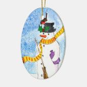 Snowman-kerstversiering Keramisch Ornament (Links)