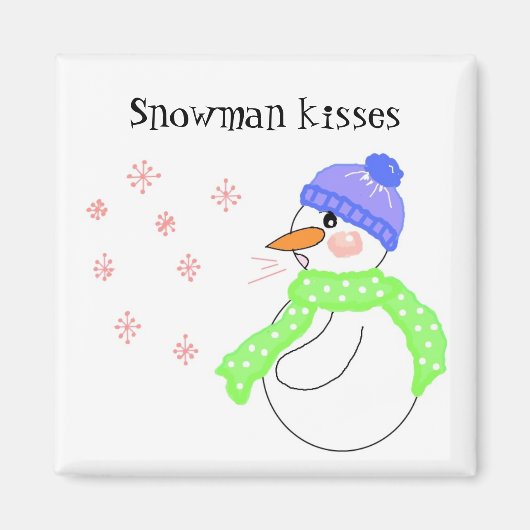 Snowman Kisses Magneet (Voorkant)