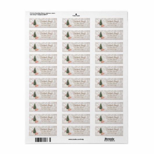 Snowman, koekjes, pine Tree Glittery Bokeh Etiket (Full Sheet)