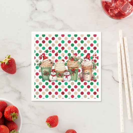 Snowman Koffie Kerst Papier servetten (Insitu)