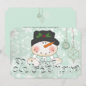 Snowman laat haar kerstfeestdag sneeuwen feestdagenkaart (Voorkant / Achterkant)