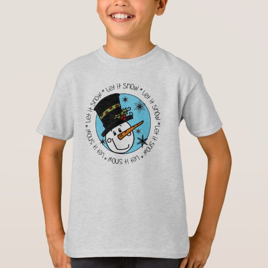 Snowman laat het sneeuwen t-shirt (Voorkant)