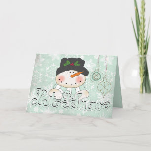 Snowman laissez-le neiger Noël Carte de voeux