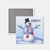 Snowman Lave-vaisselle sale Magnet de Noël (Recto/Verso)