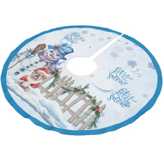 Snowman | Let it Snow Christmas Tree Rok Kerstboom Rok (Gekanteld)