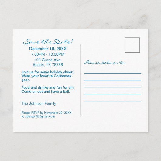 Snowman | Let it Snow Party Aankondiging Post Kaar (Achterkant)