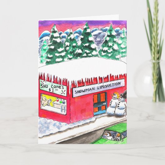 Snowman-liposuctie Feestdagen Kaart (Voorkant)