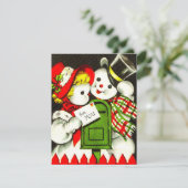Snowman Love Holiday Card Feestdagenkaart (Staand voorkant)