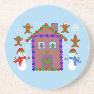 Snowman & Maison #3 Dessous de verre