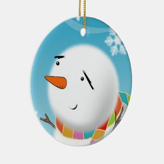 Snowman Masterstuk kerstversiering Keramisch Ornament (Rechts)