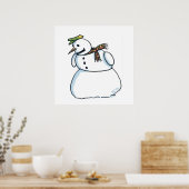 Snowman matte poster (Keuken)