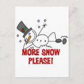 Snowman Meer sneeuw alsjeblieft T-shirts en cadeau Briefkaart (Voorkant)