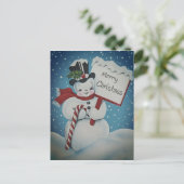 Snowman Merry-Briefkaart uit 1950 Briefkaart (Staand voorkant)