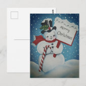 Snowman Merry-Briefkaart uit 1950 Briefkaart (Voorkant / Achterkant)