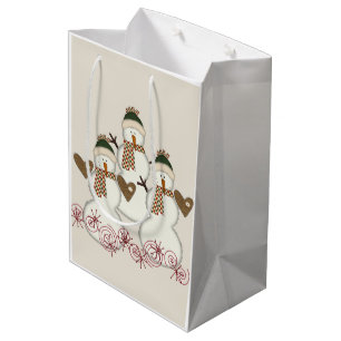 Snowman Merry Christmas Gift Bags Medium Cadeauzakje