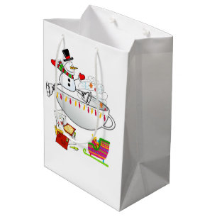 Snowman Merry Christmas Gift Bags Medium Cadeauzakje