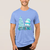 Snowman Merry Christmas Santa Tree Snow T-Shirt (Voorkant)