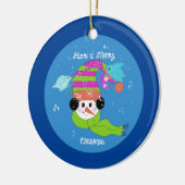 Snowman Merry keramisch Ornament (Links)