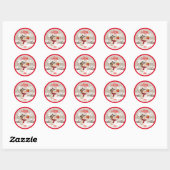 Snowman Merry Kerstfeestelijke Envelope Ronde Sticker (Vel)