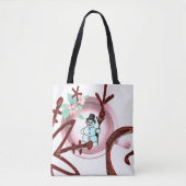 Snowman Merry Kerstmis Canvas tassen (Voorkant)