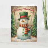  Snowman Merry Kerstmis Feestdagen Kaart (Voorkant)