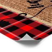 Snowman Merry Kerstmis met Pset en Burlap Poster (Hoek)