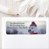 Snowman Merry Xmas Enveloppe Adresse Sticker (En situation)
