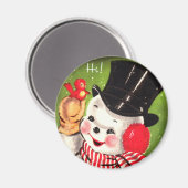 Snowman met Bird Magneet (Voorkant / Achterkant)