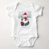 Snowman met cadeaus in Waterverf Romper (Voorkant)