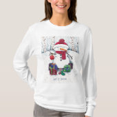 Snowman met cadeaus in Waterverf T-shirt (Voorkant)