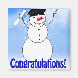 Snowman met diploma afstuderen magneet