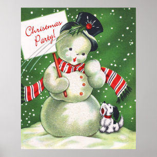 Snowman met Dog Poster