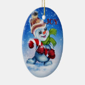 Snowman met een sjaal keramisch ornament (Rechts)