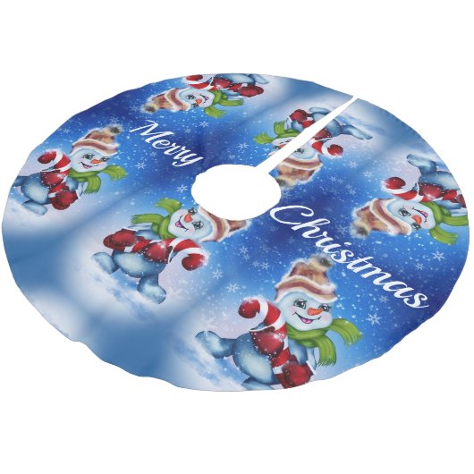 Snowman met een sjaal kerstboom rok (Gekanteld)