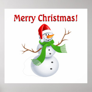 Snowman met feestdagen poster
