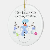 Snowman met Funny Gezegde Keramisch Ornament (Links)