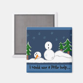 Snowman met Gezegde Magneet (Voorkant / Achterkant)