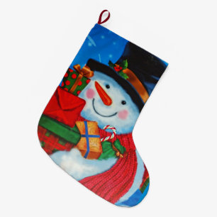 Snowman met Gifts Grote Kerstsok