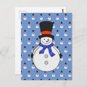 Snowman met hoge hoed briefkaart (Voorkant / Achterkant)