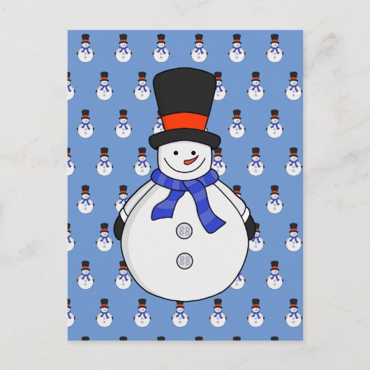 Snowman met hoge hoed briefkaart (Voorkant)