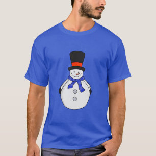 Snowman met hoge hoed t-shirt
