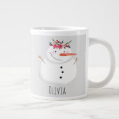Snowman met kerst en naam extra grote beker (Rechts)