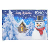 Snowman met kerst voor kinderen kussensloop (Voorkant-Rechts)