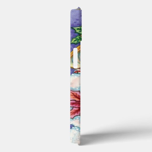 Snowman met kerstavond met Poinsettia Case-Mate iPhone Case (Achterkant / Rechts)