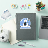 Snowman met kerstbericht! sticker (iPad Cover)