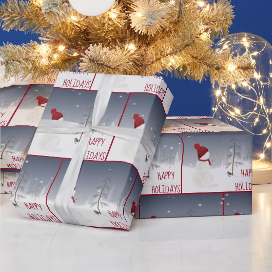 Snowman met kerstster cadeaupapier (Feestdagen)