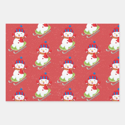 Snowman met Matching Back Inpakpapier Vel (Voorkant 2)